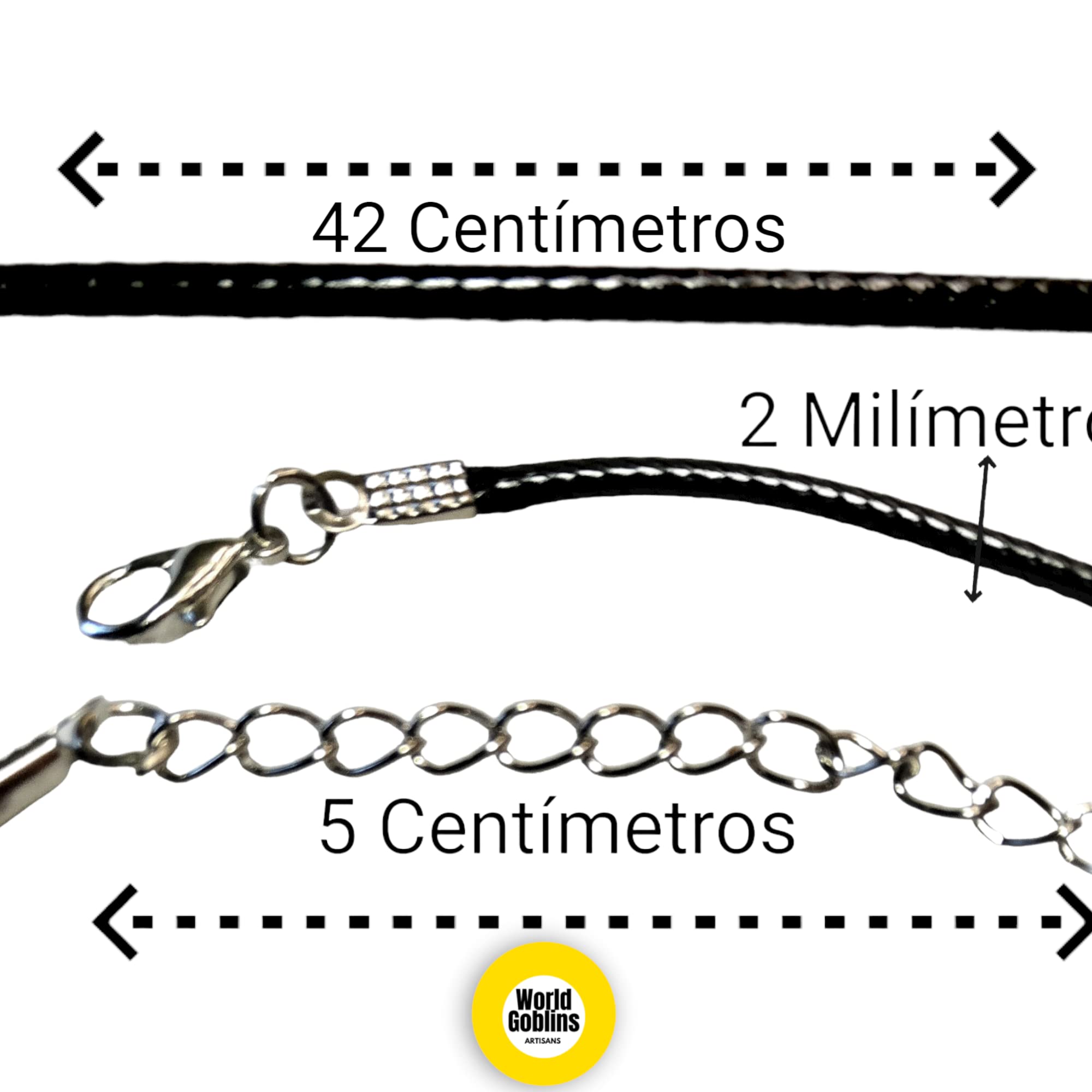 WORLD GOBLINS Joyería Flamenca con Castañuelas | Artesanía Andaluza Chapada en Plata de Ley; Gargantilla Colgantes Pendientes. Fabricado en España Regalos Mujer (Conj. Hilo Negro) - Imagen 4