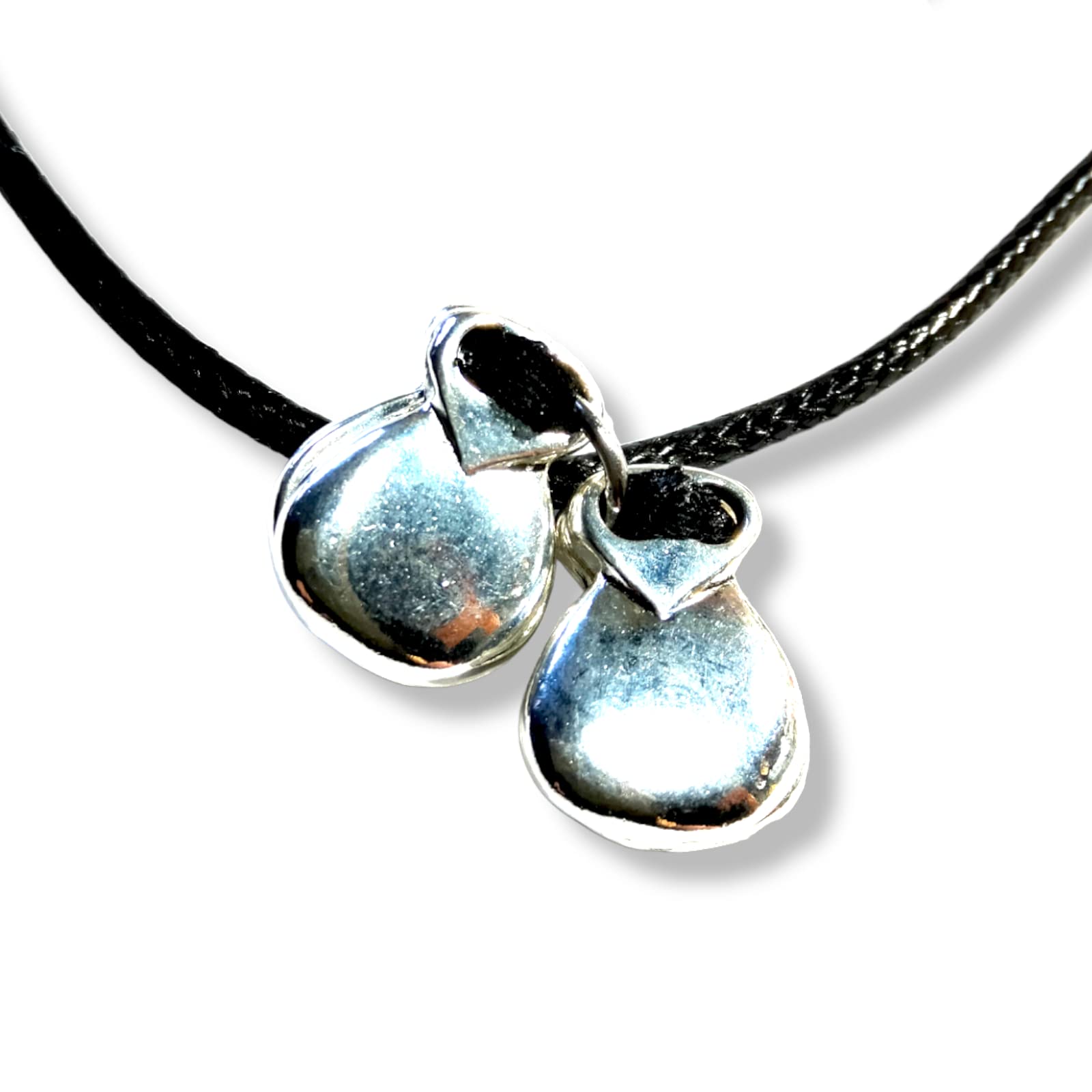 WORLD GOBLINS Joyería Flamenca con Castañuelas | Artesanía Andaluza Chapada en Plata de Ley; Gargantilla Colgantes Pendientes. Fabricado en España Regalos Mujer (Conj. Hilo Negro) - Imagen 6