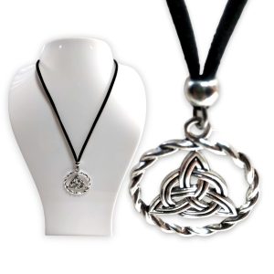 Collar Nudo de Bruja Amuleto de Protección | Antelina Negra 50cm Adaptable para Hombre y Mujer | Amuletos contra Hechizos + Bolsa de Yute. Joyería Espiritual Hecha a Mano Regalo (Estilo 4)