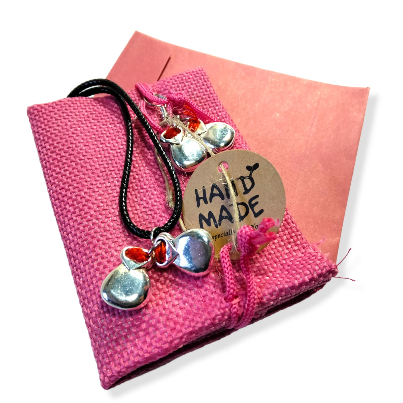 WORLD GOBLINS Joyería Flamenca con Castañuelas | Artesanía Andaluza Chapada en Plata de Ley; Gargantilla Colgantes Pendientes y Pulseras. Fabricado en España Regalos Mujer (Conj. Hilo Rojo)