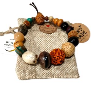 WORLD GOBLINS Pulsera Semilla Bodhi Semillas Naturales Árbol de la Vida. Pulsera Tibetanas, Amuleto, Rosario tibetano. Pulseras Naturales Regalos Espirituales Originales (Semillas Bodhi)
