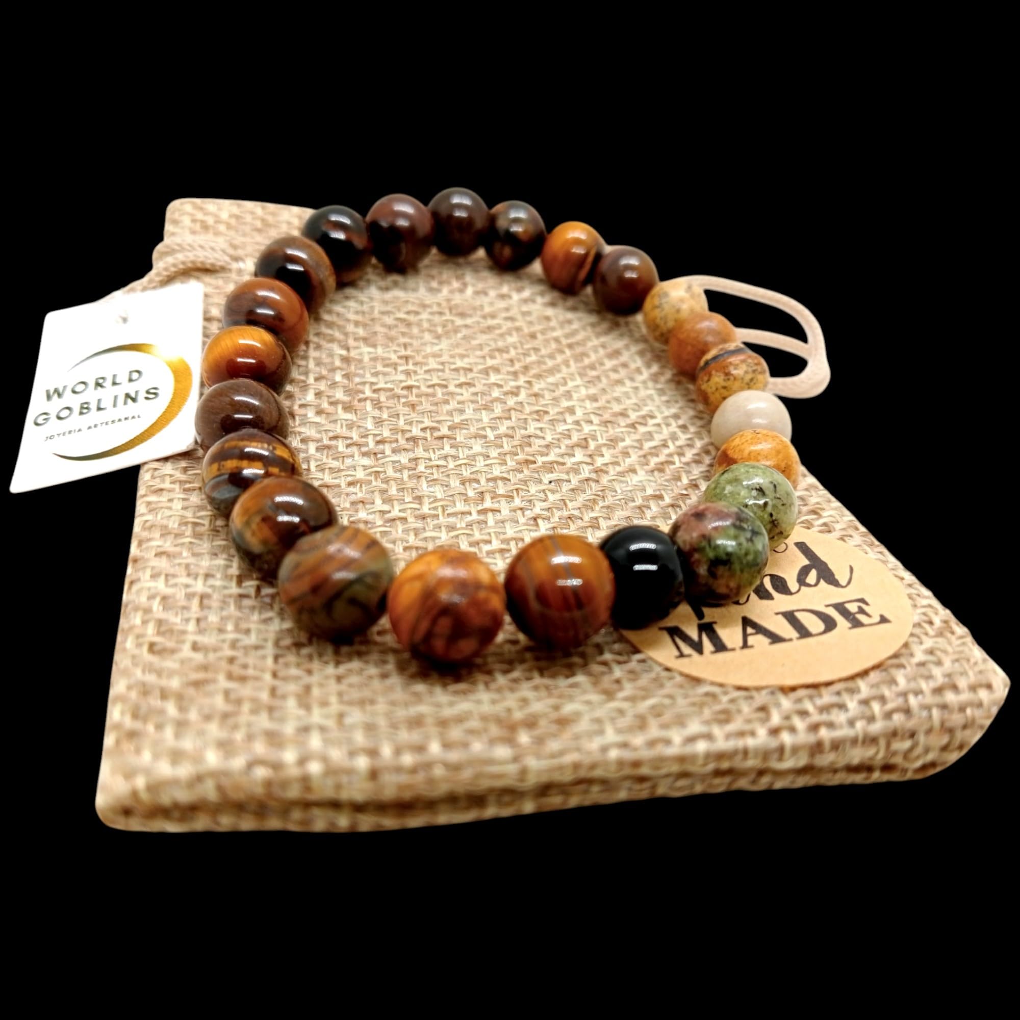 WORLD GOBLINS Pulsera Sistema Solar Piedras Naturales 8 mm | Chakras Curativos y Planetas | Pulsera Hombre Mujer Elástica 19 cm | Diseño Cósmico Universo Handmade (VENUS) - Imagen 9