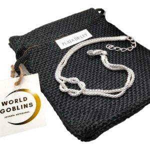 WORLD GOBLINS Pulsera Mujer Plata de ley 925 con Nudo Marinero. Joyería Diseño, Joyas Hecha a mano Artesanas, Brazaletes para Mujer (Plata 925 Nudo Marinero)