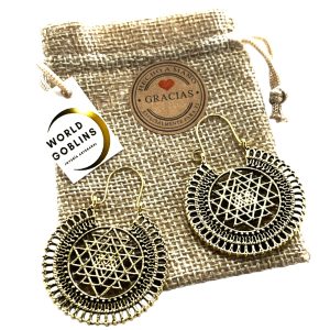 Pendientes Árabes de la Alhambra Chapados 14K. Diseño Marroquí y Árabe. Arete Dorado Hechos a Mano Handmade. Regalo Original para Mujer (Rosa de Alhambra Dorados)