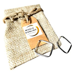 Aro Cuadrado Mujer Plata de Ley 925 Rodio | Joyería Hecha a Mano + Bolsa de Yute Regalo | Pendientes y Joyas de Córdoba. Regalos Originales para ella. España