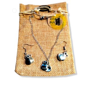 WORLD GOBLINS Joyería Flamenca con Castañuelas | Artesanía Andaluza Chapada en Plata de Ley; Gargantilla Colgantes Pendientes y Pulseras. Fabricado en España Regalos Mujer (Conjunto)