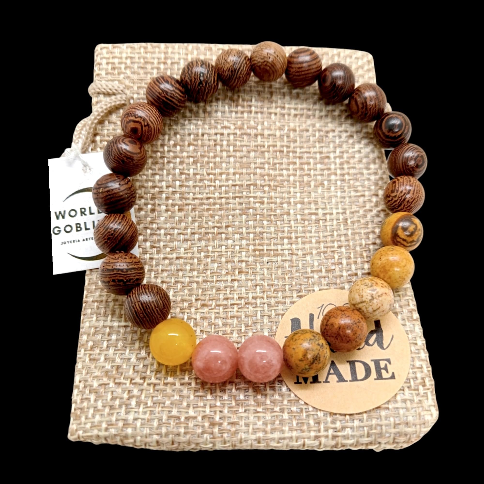 WORLD GOBLINS Pulsera Sistema Solar Piedras Naturales 8 mm | Chakras Curativos y Planetas | Pulsera Hombre Mujer Elástica 19 cm | Diseño Cósmico Universo Handmade (JÚPITER) - Imagen 6