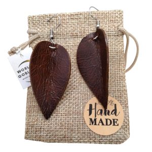 WORLD GOBLINS Pendientes Hippies Mujer de Colores Largos. Llamativos, Boho Vintage. Pendientes Plata Divertidos. Colores. Aretes Originales Hechos en España (Cuero Horse Ubrique)