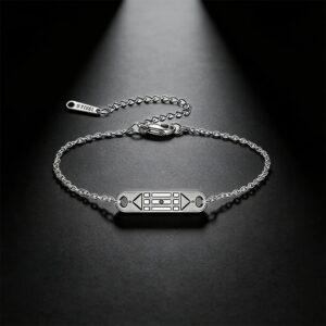 WORLD GOBLINS Pulsera Atlante Mujer Acero 316L Ajustable Plata. Protección Energética